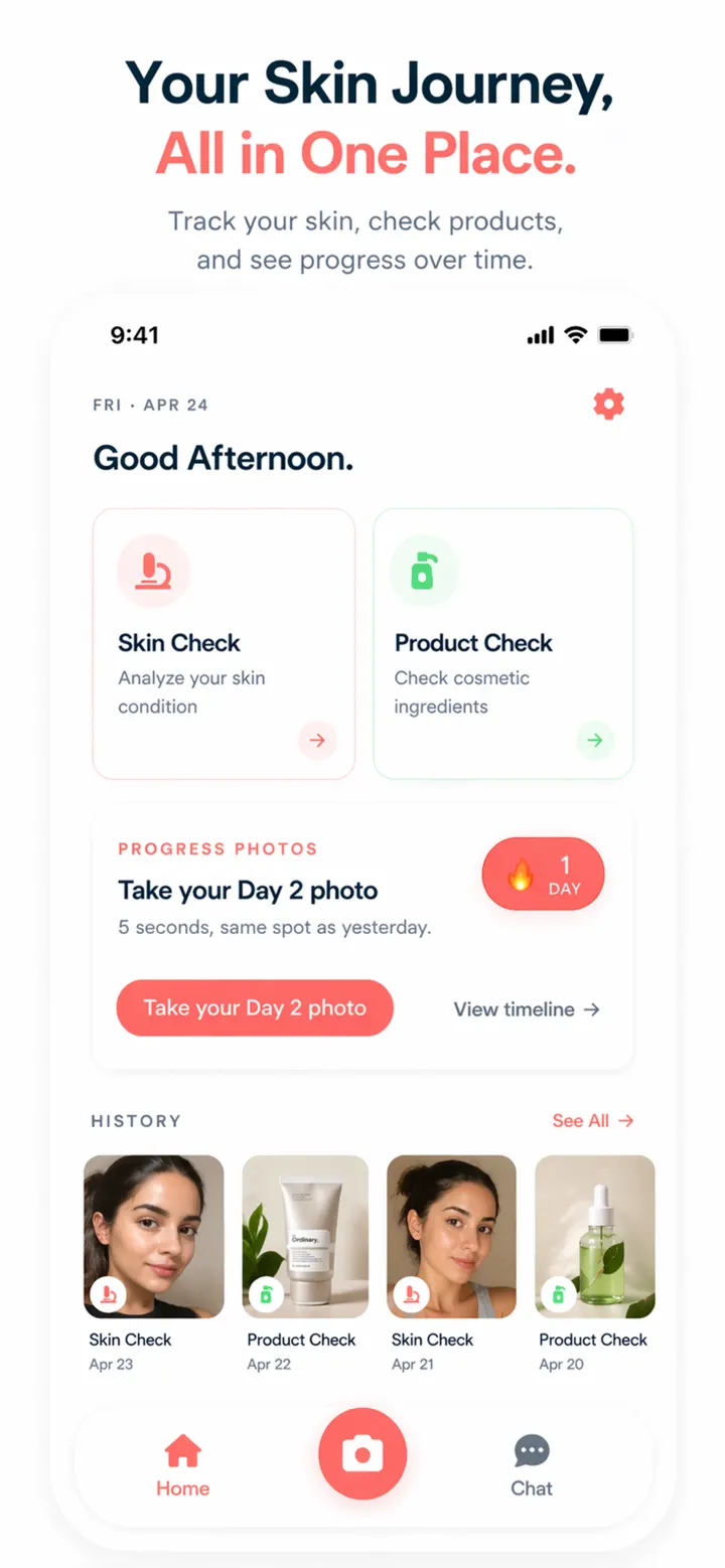 DermaScanAI home screen